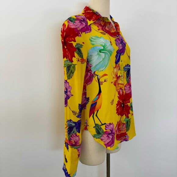 Robert Graham x Pixar The Ellie Tropical-Print Long Sleeve Button Down Shirt XS - Picture 5 of 12
